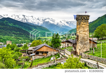 Defensive Svan Towers in Mestia, Georgia 61606692