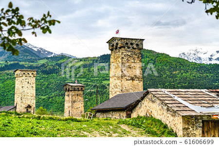 Defensive Svan Towers in Mestia, Georgia 61606699