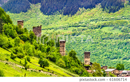 Defensive Svan Towers in Mestia, Georgia 61606714