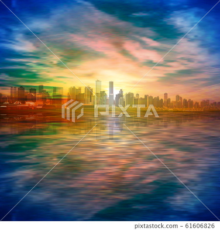 abstract spring background with gold sunset blue abstract spring background with gold sunset blue 61606826
