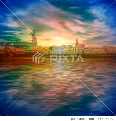 abstract spring background with gold sunset blue abstract spring background with gold sunset blue 61606829