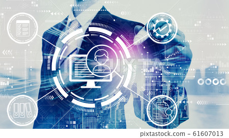 Document management system concept with businessman 61607013