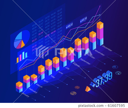 World Economic Growth By Month Abstract Blue Stock Illustration 61607595 Pixta