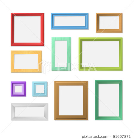 Realistic Detailed 3d Blank Color Photo Frame... - Stock Illustration ...