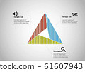 Triangle infographic template consists of three 61607943