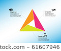 Triangle infographic template consists of three 61607946