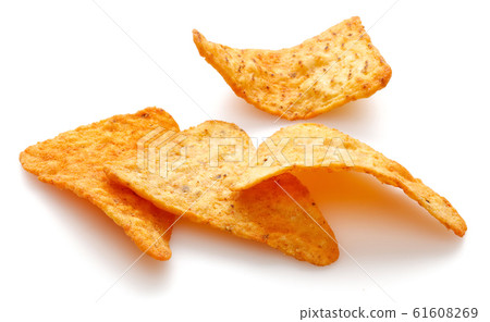 Heap of Taco Chips isolated on white 61608269