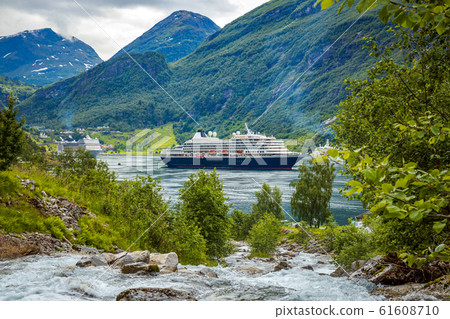 Cruise Liners On Geiranger fjord, Norway Cruise Liners On Geiranger fjord, Norway 61608710