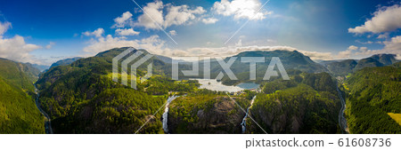 Beautiful Nature Norway. Latefossen Waterfall Odda 61608736