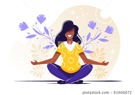 Vector illustration, the concept of meditation 61608872