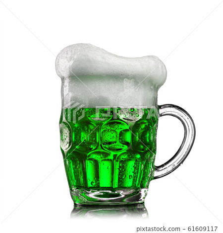 Natural organic green beer in the different glasses. Natural organic green beer in the different glasses. 61609117