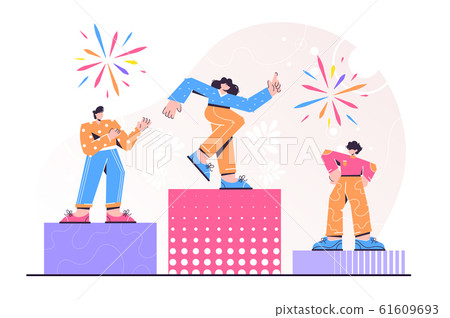 vector illustration. people stand  61609693