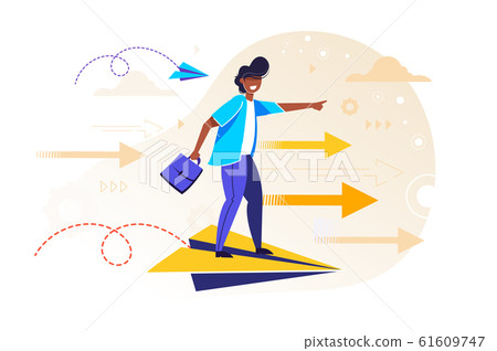 Flight. Business persons balancing  61609747