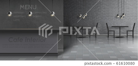 Download Mockup Of Cafe Interior Empty Restaurant Stock Illustration 61610080 Pixta