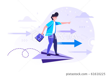 Flight. Business persons balancing  61610225