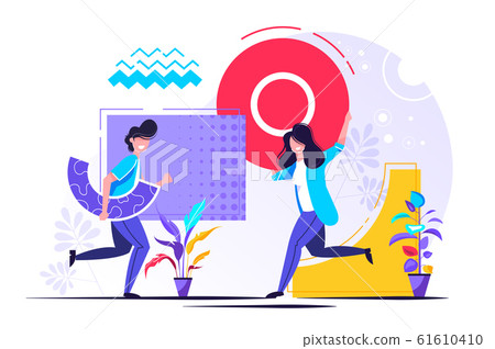 team of people assemble - Stock Illustration [61610410] - PIXTA