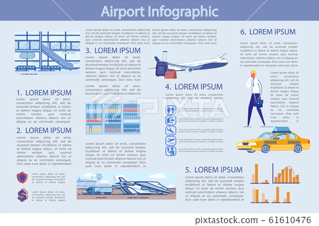 Flat Illustration Modern Airport, Infographic. 61610476