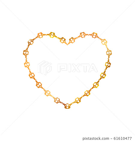 Gold frame heart shaped patterned of small hearts. 61610477