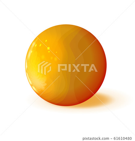 Golden or amber glossy textured in streaks sphere 61610480