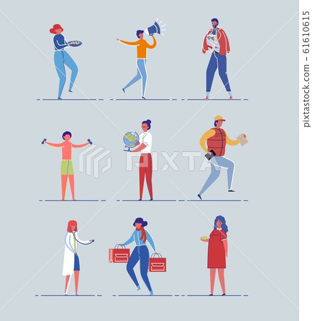 Diverse Male, Female - Occupations Ages and Gender Diverse Male, Female - Occupations Ages and Gender 61610615