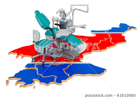 Dentistry in North Korea concept, 3D rendering Dentistry in North Korea concept, 3D rendering 61610980