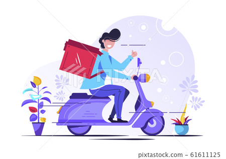 Food delivery service. Young male Food delivery service. Young male 61611125