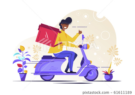 Food delivery service. Young male Food delivery service. Young male 61611189