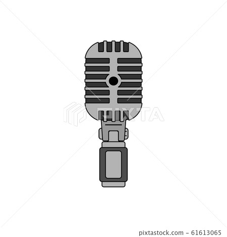 Flat Design Classic Retro Look Microphone on iSolated White. Flat Design Classic Retro Look Microphone on iSolated White. 61613065