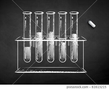 Chalk drawn illustration of chemical flask 61613215