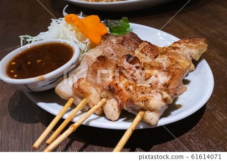 Thai food chicken skewers 61614071