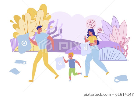 Bright Poster, Parents Teach Child Charity Park. 61614147