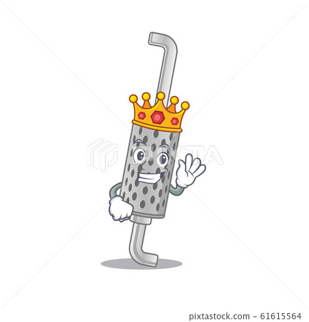 A stunning of exhaust pipe stylized of King on cartoon mascot style 61615564