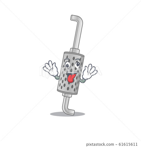 Exhaust pipe Cartoon character style with a crazy face 61615611