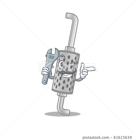 Smart Mechanic exhaust pipe cartoon character design Smart Mechanic exhaust pipe cartoon character design 61615639
