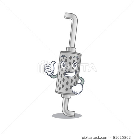 Cheerfully exhaust pipe making Thumbs up gesture Cheerfully exhaust pipe making Thumbs up gesture 61615862