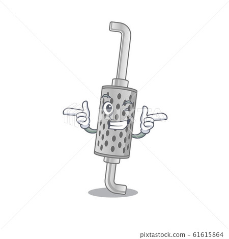 mascot cartoon design of exhaust pipe with Wink eye 61615864