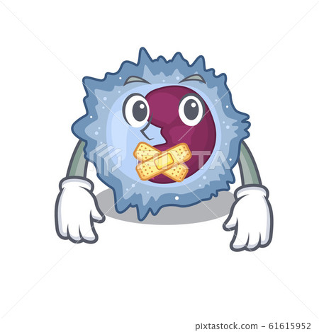 a silent gesture of monocyte cell mascot cartoon character design 61615952