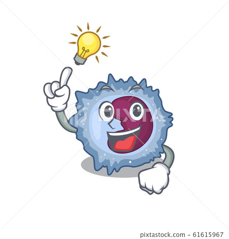 Have an idea gesture of monocyte cell cartoon character design 61615967