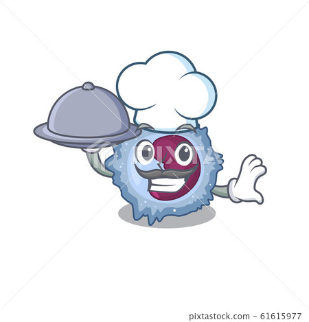 cartoon design of monocyte cell as a Chef having food on tray cartoon design of monocyte cell as a Chef having food on tray 61615977