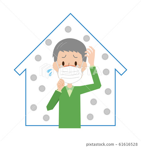 屋塵，祖父，口罩，咳嗽，感冒，疼痛 61616528