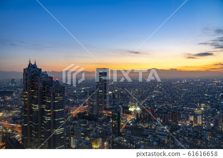[Tokyo] Night view of Shinjuku buildings 61616658