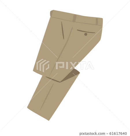 Illustration of clothing. Beige long pants. 61617640