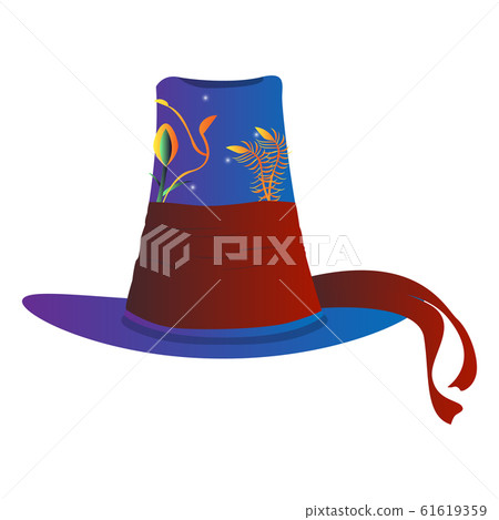 Isolated decorated hat for mardi gras Isolated decorated hat for mardi gras 61619359