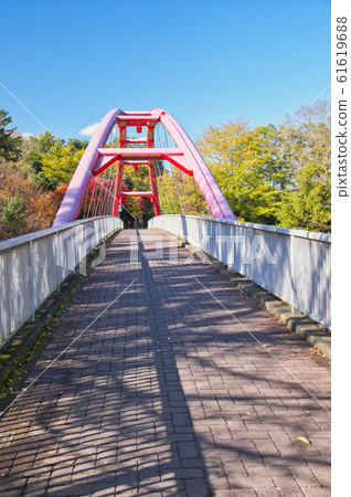 Autumn leaves split rock bridge 61619688