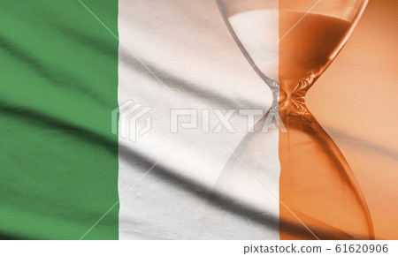 Hourglass over the flag of the Ireland Hourglass over the flag of the Ireland 61620906
