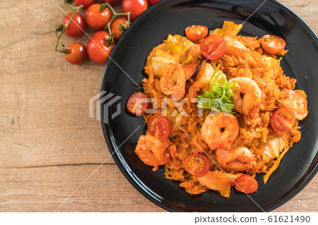 fried rice with korea spicy sauce and shrimps fried rice with korea spicy sauce and shrimps 61621490
