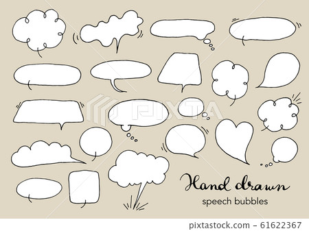 Handwritten speech bubble set 61622367