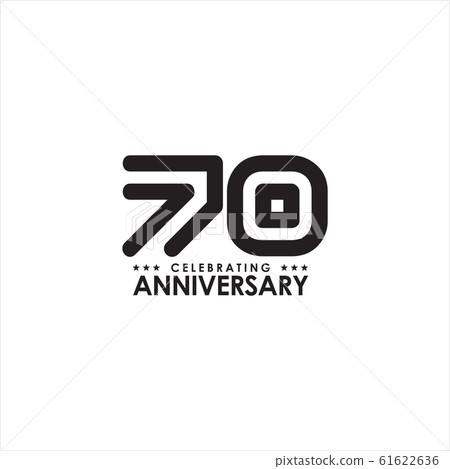 70th year celebrating anniversary emblem logo 61622636