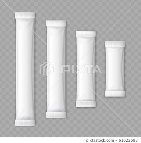 Realistic Detailed 3d Matte Sachet Stick Set. Vector Realistic Detailed 3d Matte Sachet Stick Set. Vector 61622688