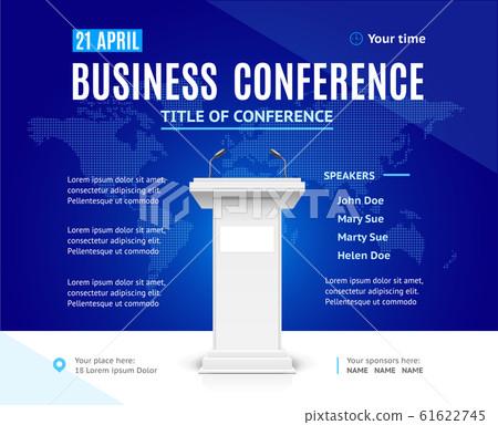 Realistic Detailed 3d Business Conference Template Invitation. Vector 61622745